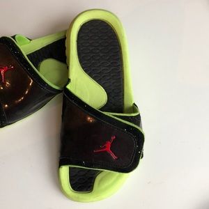 Jordan Shoes - Jordan Flight Neon Velcro Slides 2013 Jordan Shoes - Jordan Flight Neon Velcro Slides 2013